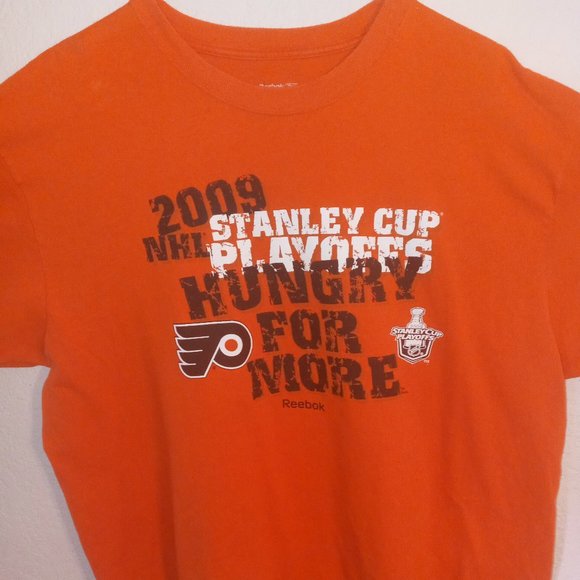 NHL REEBOK MENS PHILADELPHIA FLYERS 2009 STANLEY CUP PLAYOFFS SHIRT SZ XL - Picture 1 of 4
